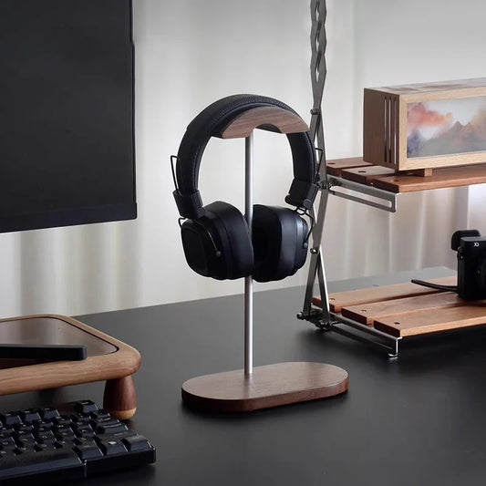 Walnut Aluminum Headphone Stand Holder
