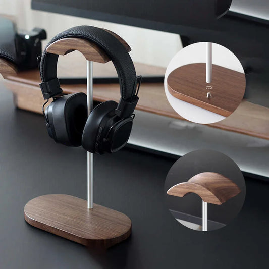 Walnut Aluminum Headphone Stand Holder