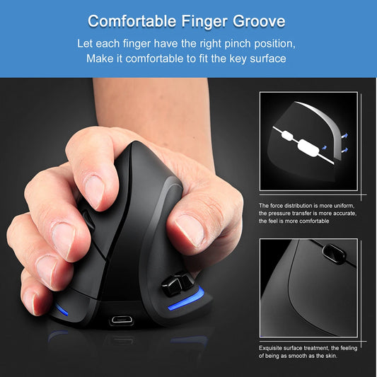 Ergonomic Wireless Vertical Mouse 2400 DPI