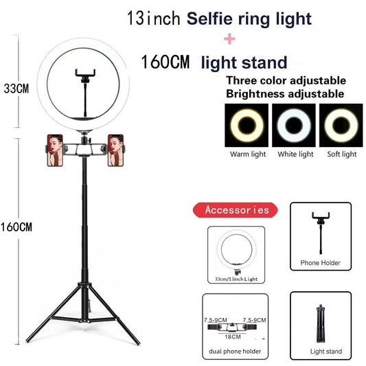 33CM Dimmable LED Ring Light Stand