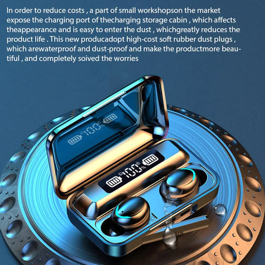 F9 Wireless Earphones LED Dislpaly Binaural TWS Wireless Bluetooth