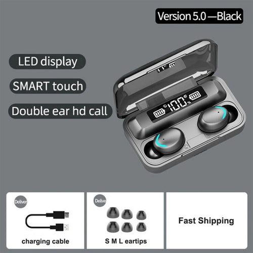 F9 Wireless Earphones LED Dislpaly Binaural TWS Wireless Bluetooth