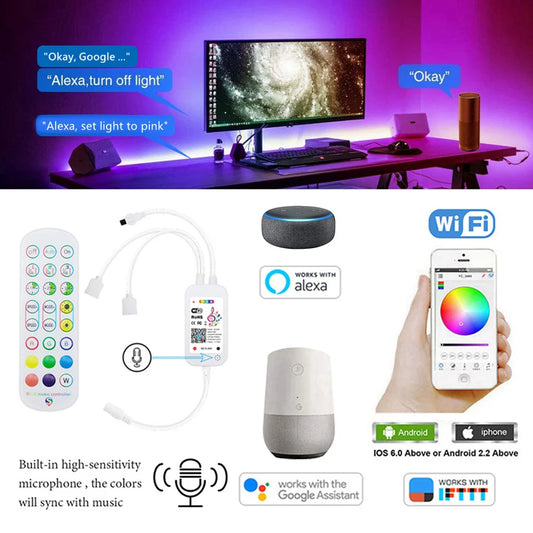 WiFi RGB LED Strip Lights 10M 20M