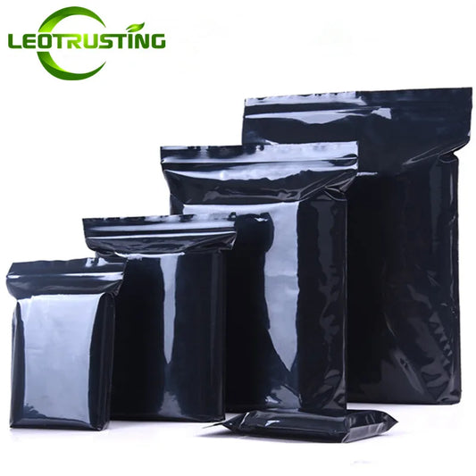 Black PE Zip Lock Storage Bags