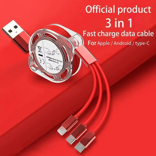 3-in-1 Retractable Charging Cable