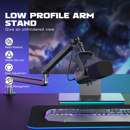 Adjustable Low-Profile Mic Arm Stand
