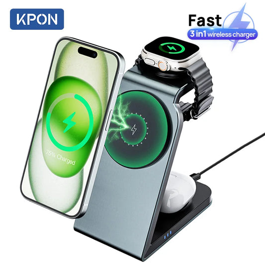 3-in-1 Magnetic Wireless Charger Stand