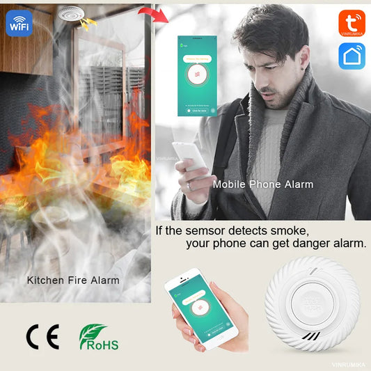 Built-in 10-Year Battery WiFi Smoke Detector