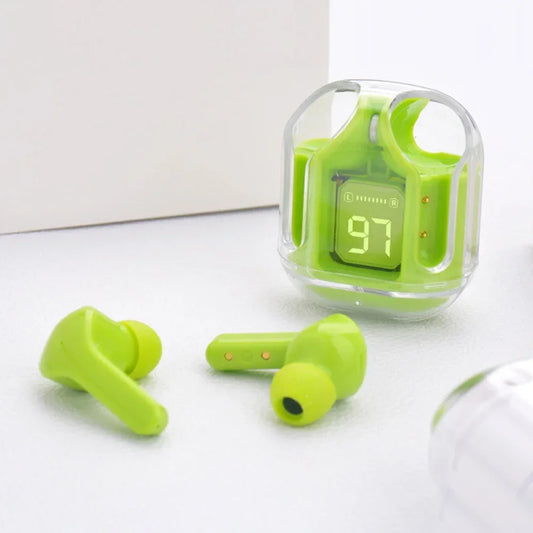 INRAM Wireless Bluetooth Earphone Transparent HIFI Stereo Sound 300mAh