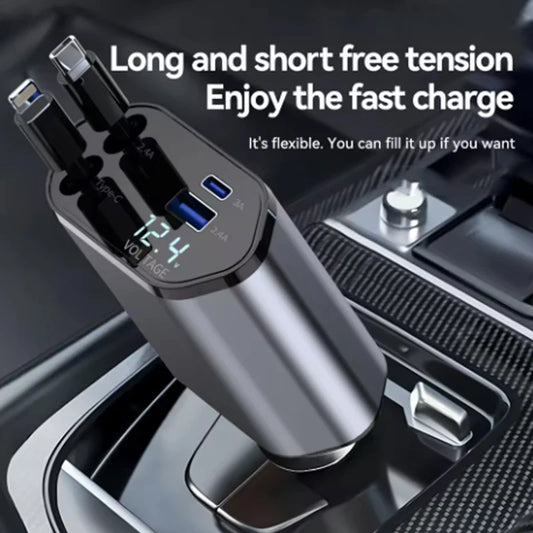 4-in-1 120W Retractable Car Charger