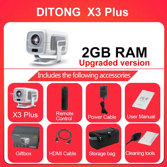DITONG X3Plus 1080P Android Projector