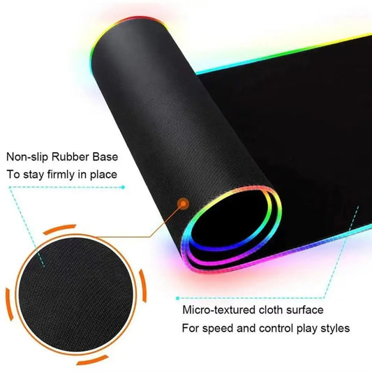 RGB LED Geometric Gaming Desk Mat