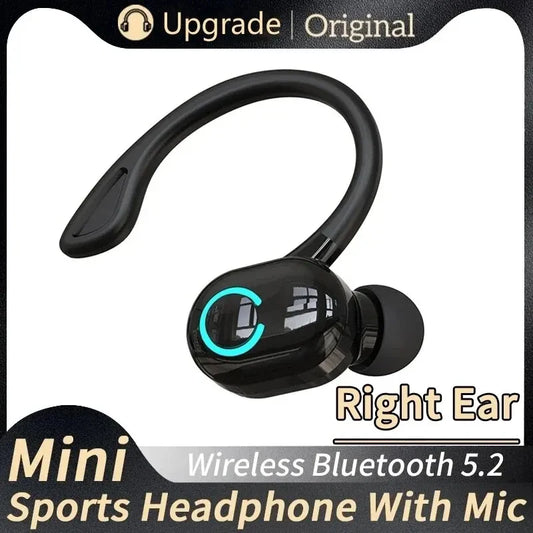 Bluetooth 5.2 Business Wireless Headphone Ear-Hook Mini HIFI Bass