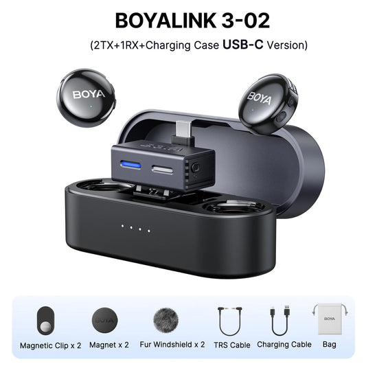 BOYALINK 3 Mini Wireless Lavalier Microphone