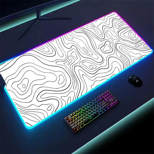 RGB LED Geometric Gaming Desk Mat