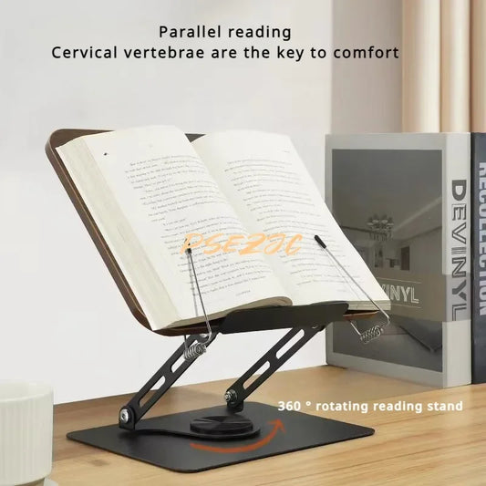 Portable Rotating Wooden Reading Rack