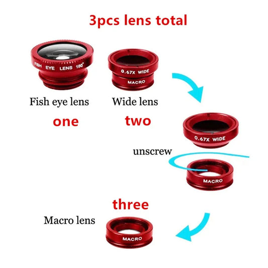 Universal 3-in-1 Fisheye Wide Macro Lens