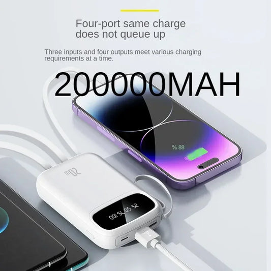 20000mAh Portable Power Bank with Cable