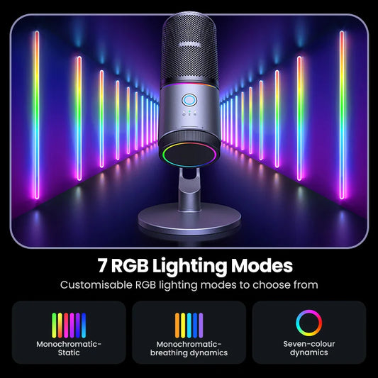 RGB USB Condenser Microphone for Streaming