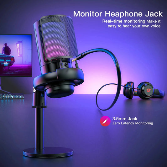 Professional USB Condenser Streaming Microphone